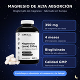 Magnesio Bisglicinato 350 mg · 240 Cápsulas Veganas (4 meses)
